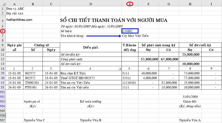 Ứng dụng hàm vlookup trong kế toán so chi tiet thanh toan